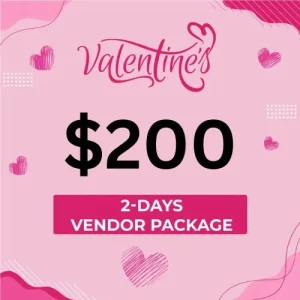 Chicago Valentines Craft and Vendor Market Gurnee Mills 2-Day Vendor Package $200